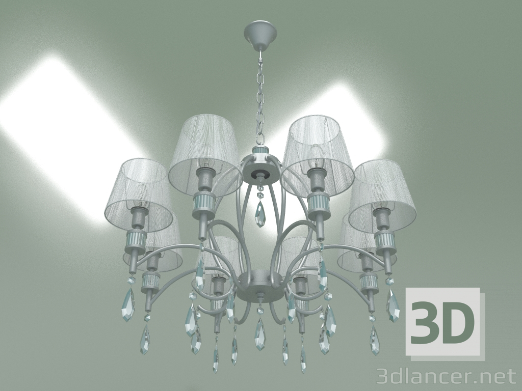3d model Hanging chandelier 60092-8 (silver) - preview