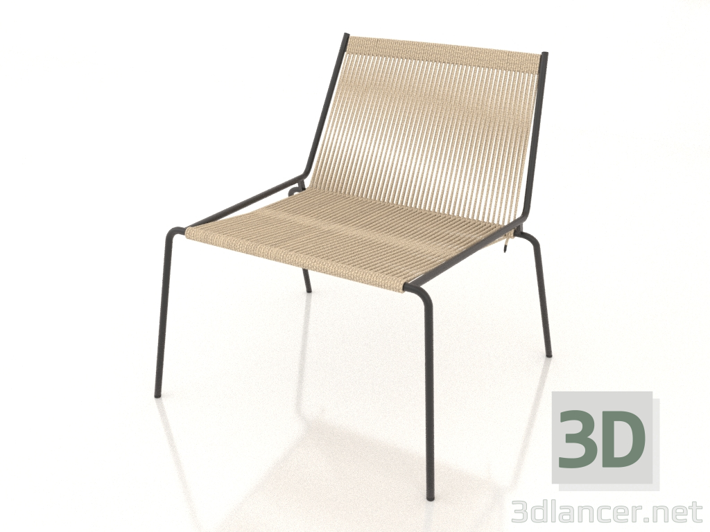 modèle 3D Chaise longue Noel (Piètement noir, Drisse Drapeau Nature) - preview