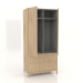 3D Modell Kleiderschrank FARGO 1050x600x2200 mm (Eiche hell, 2 Türen, 4 Schubladen, offen) - Vorschau