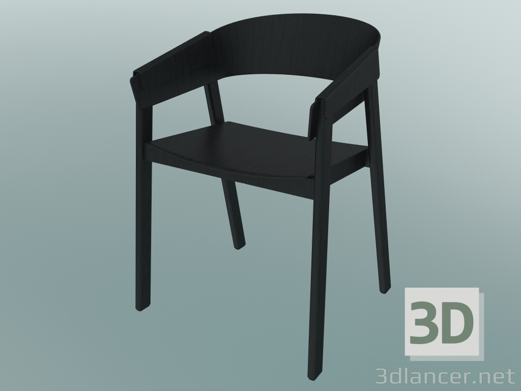 3 डी मॉडल कुर्सी कवर (काली लकड़ी) - पूर्वावलोकन