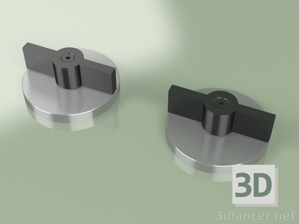 3d model Set of 2 mixing shut-off valves (19 51 V, AS-ON) - preview