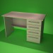 modèle 3D Bureau avec tiroirs - preview