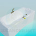 3d модель Ванна-джакузі з мідним змішувачем – превью