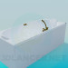 3d модель Ванна-джакузи с медным смесителем – превью
