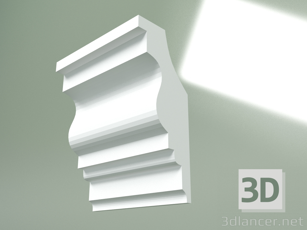 modello 3D Cornicione in gesso (zoccolo a soffitto) KT379 - anteprima