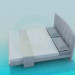 3d модель Низкая двуспальная кровать – превью