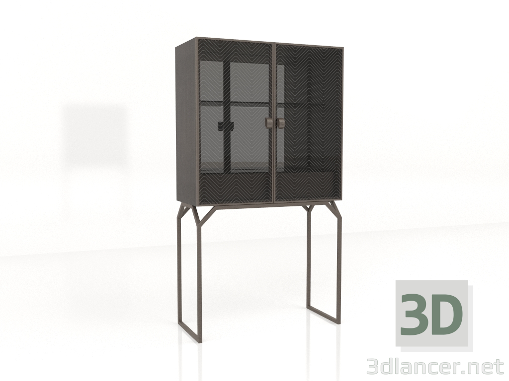 modello 3D Mobile bar in vetro (D630) - anteprima