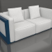 3D modeli 2 kişilik kanepe (Gri mavi) - önizleme