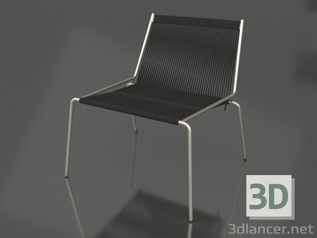 modello 3D Poltrona lounge Noel (base in acciaio, Black Flag Halyard) - anteprima