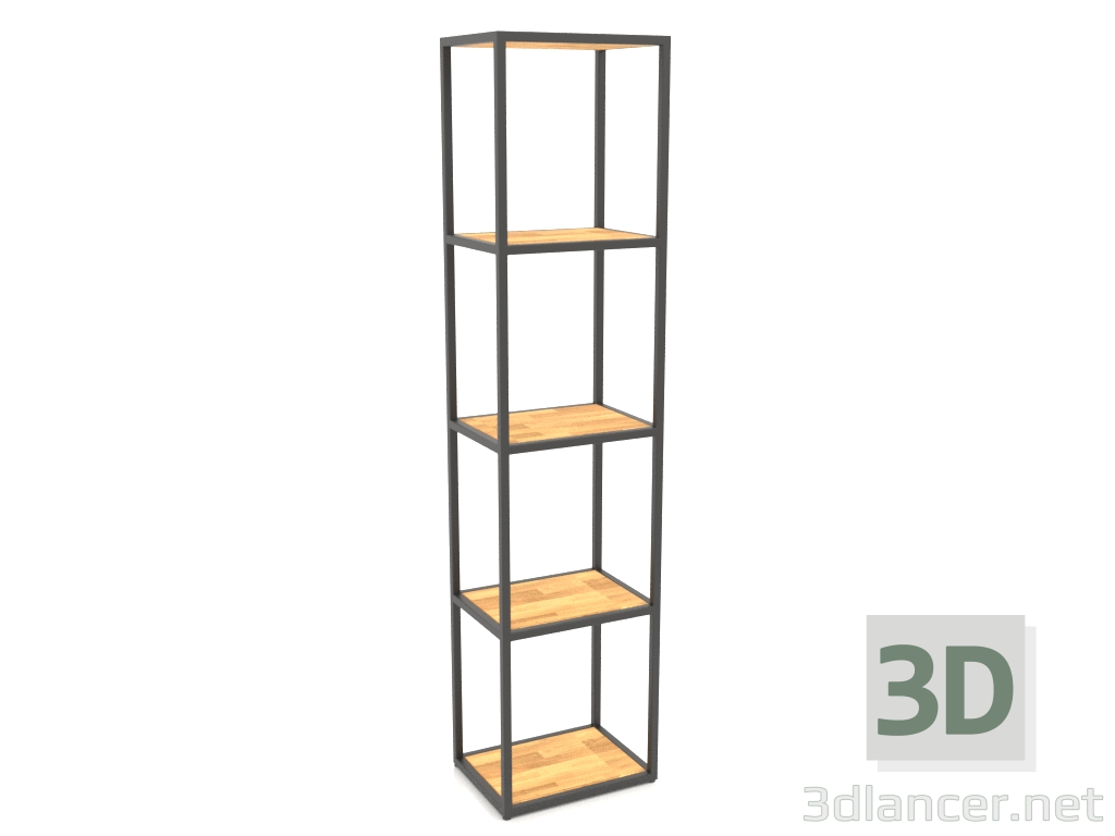 modèle 3D Grande étagère rectangulaire (BOIS, 40x30x170, 5 étagères) - preview