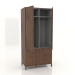 3D modeli Gardırop FARGO 1050x600x2200 mm (tütün meşesi, 2 kapı, 4 çekmece, açık) - önizleme