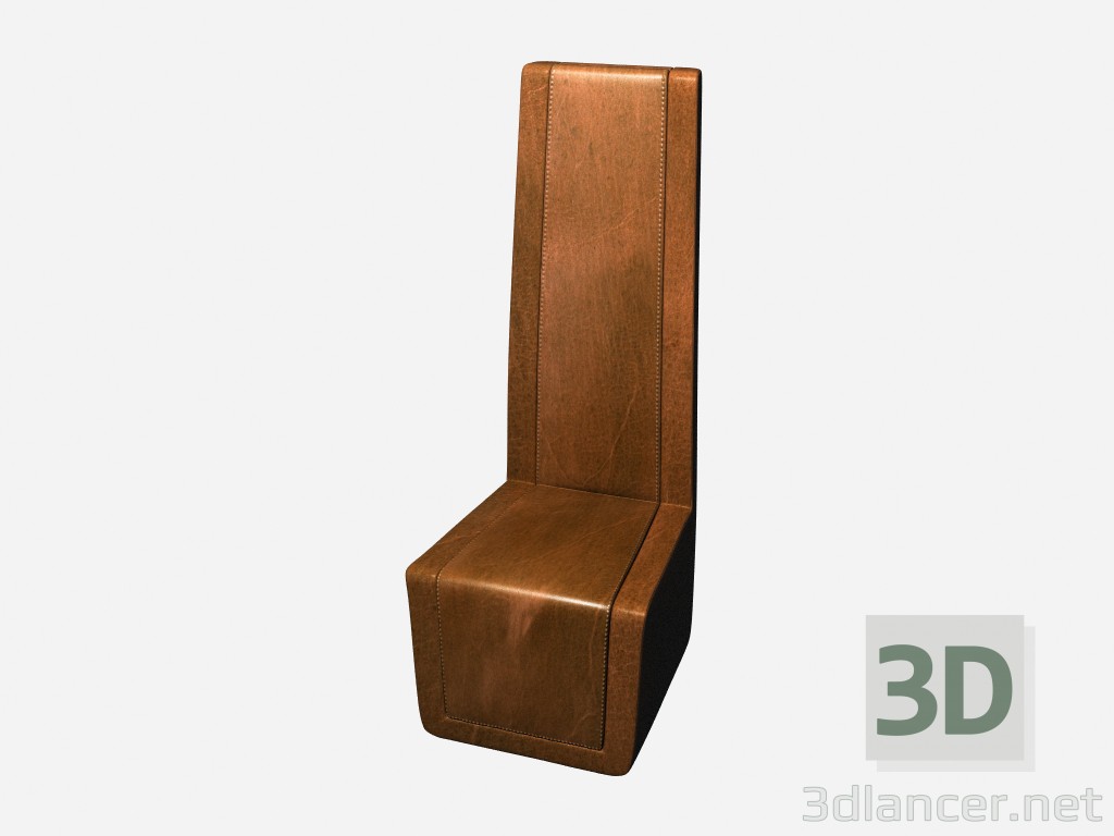 3d model Silla de cuero con respaldo alto Fallstaff - vista previa