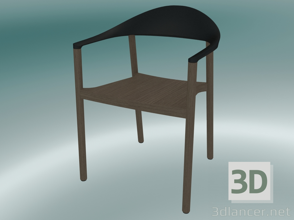 3d модель Крісло MONZA armchair (1209-40, canaletto walnut, black) – превью