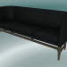 3d model Triple sofa Mayor (AJ5, H 82cm, 62x200cm, Smoked oiled oak, Leather - Black Silk) - preview
