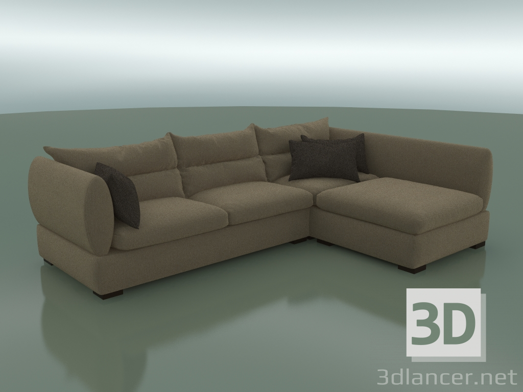 modèle 3D Canapé d'angle Parme (3050 x 2100 x 830, 305PA-210-CR) - preview