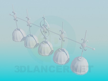 3d модель Люстра на 5 абажуров – превью 3d модель Люстра на 5 абажуров – превью
