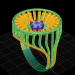 anillo con rubin 3D modelo Compro - render