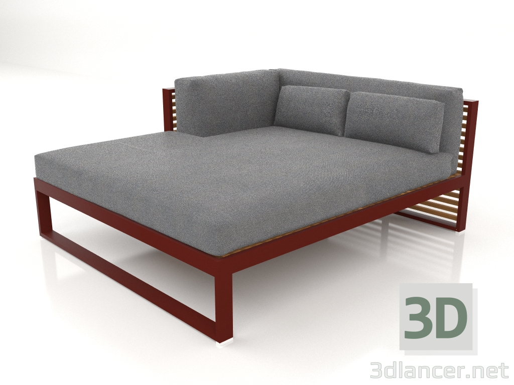 3d model XL modular sofa, section 2 left, artificial wood (Wine red) - preview