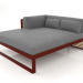 3d model XL modular sofa, section 2 left, artificial wood (Wine red) - preview