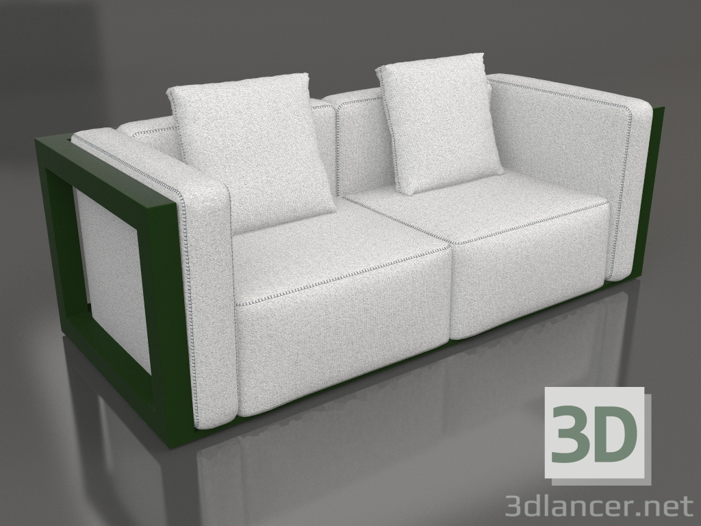 3D Modell Doppelsofa (Flaschengrün) - Vorschau