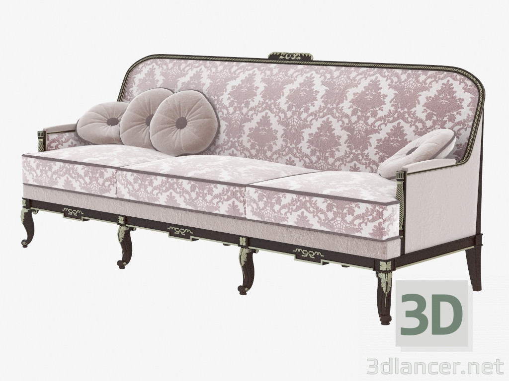 3d model Classic straight sofa (12418) - preview