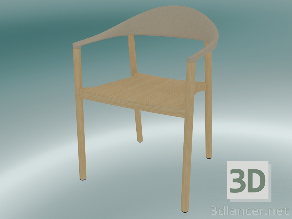 3d model Armchair MONZA armchair (1209-40, ash natural, cafe latte) - preview