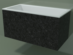 Wall-mounted washbasin (02R142101, Nero Assoluto M03, L 72, P 36, H 36 cm)