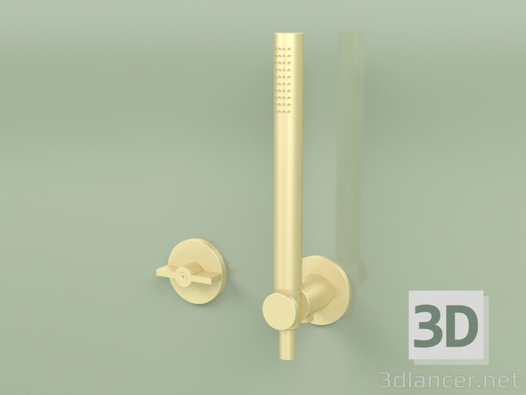 modello 3D Miscelatore idroprogressivo vasca e doccia con doccetta (19 58, OC) - anteprima