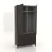 3D Modell Kleiderschrank FARGO 1050x600x2200 mm (Wenge-Eiche, 2 Türen, 4 Schubladen, offen) - Vorschau