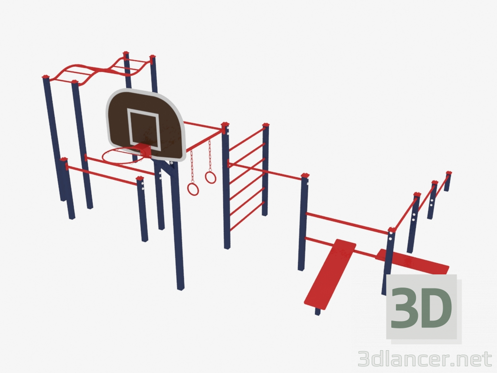 modello 3D Complesso sportivo (7901) - anteprima