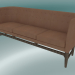 3d model Triple sofá Mayor (AJ5, A 82cm, 62x200cm, Roble engrasado ahumado, Cuero - Seda Cognac) - vista previa