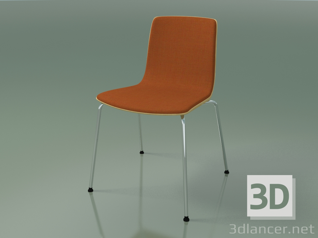 Modello 3d Sedia 3934 4 Gambe In Metallo Rivestimento Frontale Betulla Naturale 46105