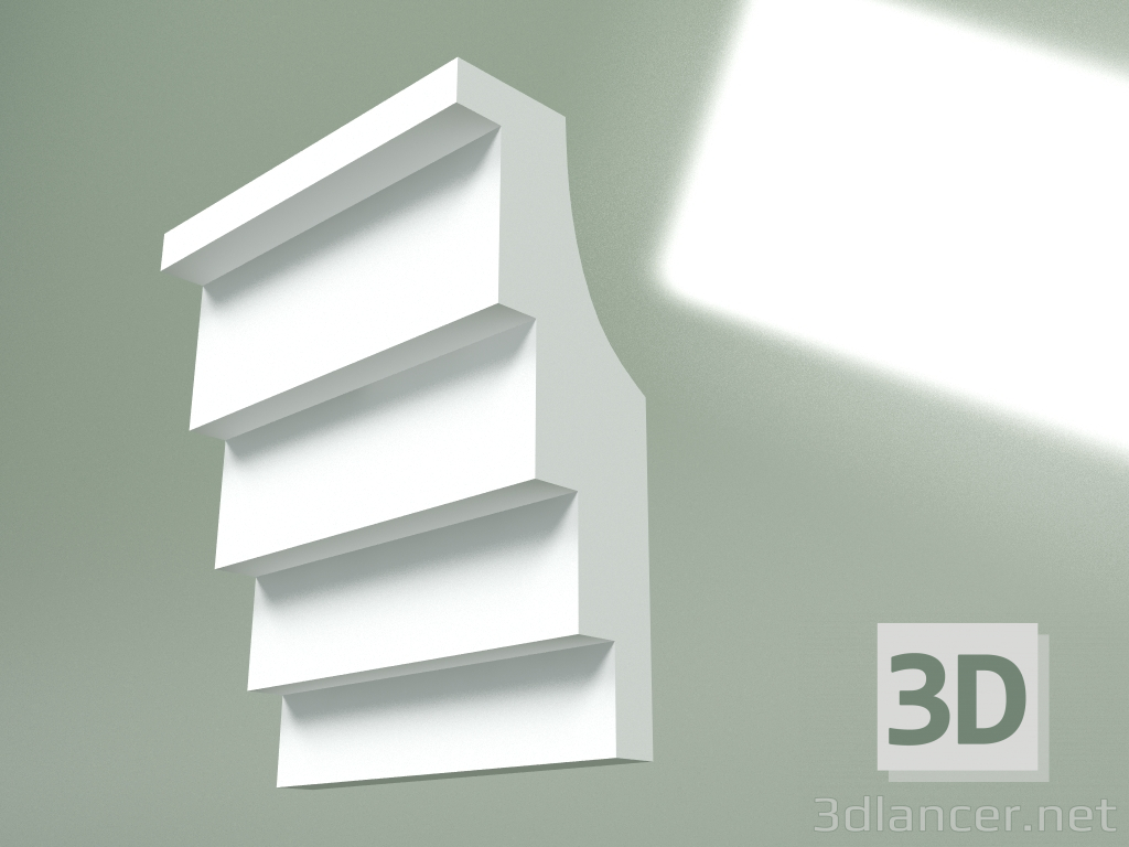 modèle 3D Corniche en plâtre (socle de plafond) KT382 - preview