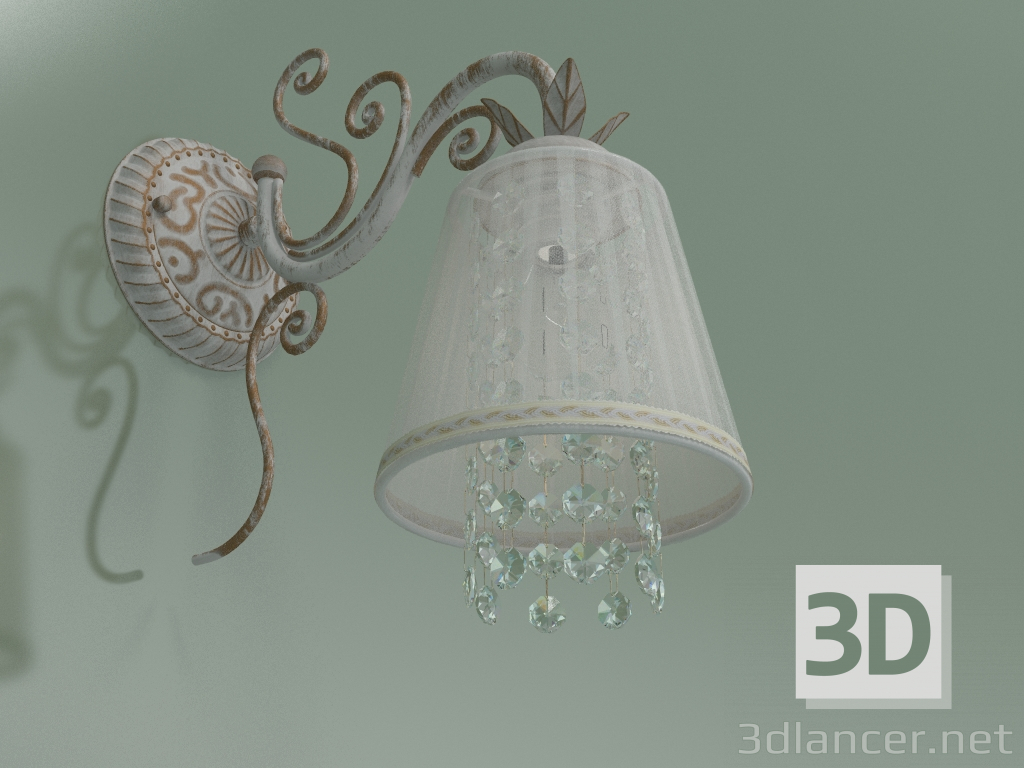 3d model Sconce 10007-1 (white with gold-clear crystal Strotskis) - preview