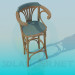 3d модель Деревянный барный стул – превью