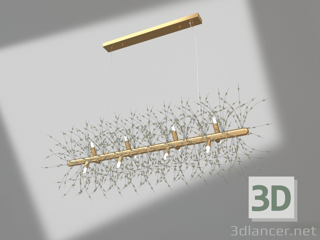 modello 3D Lampadario Dali oro (08455-12.33) - anteprima