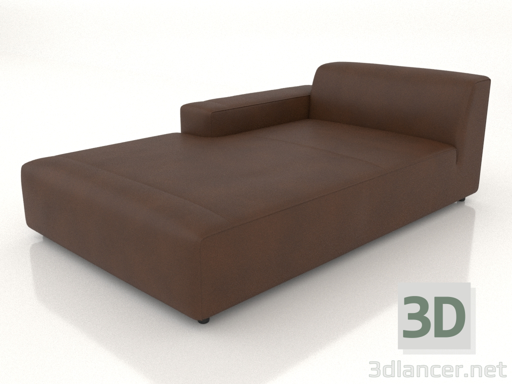 3d model Chaise longue 207 with a low armrest on the right - preview