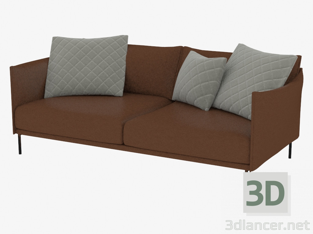 3 डी मॉडल चमड़े के सोफे डबल - पूर्वावलोकन