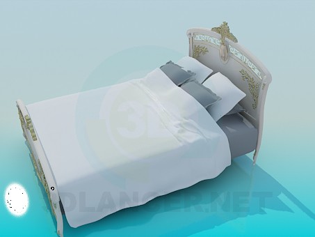 modelo 3D Cama barroca - escuchar modelo 3D Cama barroca - escuchar
