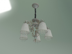 Suspension chandelier 10007-5 (white with gold - clear crystal Strotskis)