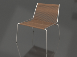 Lounge chair Noel (Steel Base, Brown Wool)
