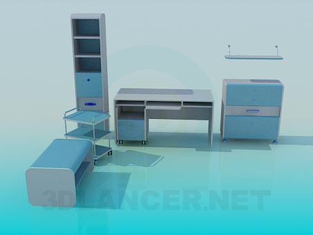 3d модель Мебель в кабинет – превью 3d модель Мебель в кабинет – превью
