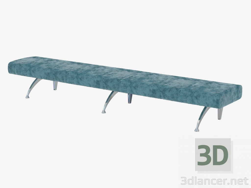 modello 3D Panchina su una struttura di metallo - anteprima
