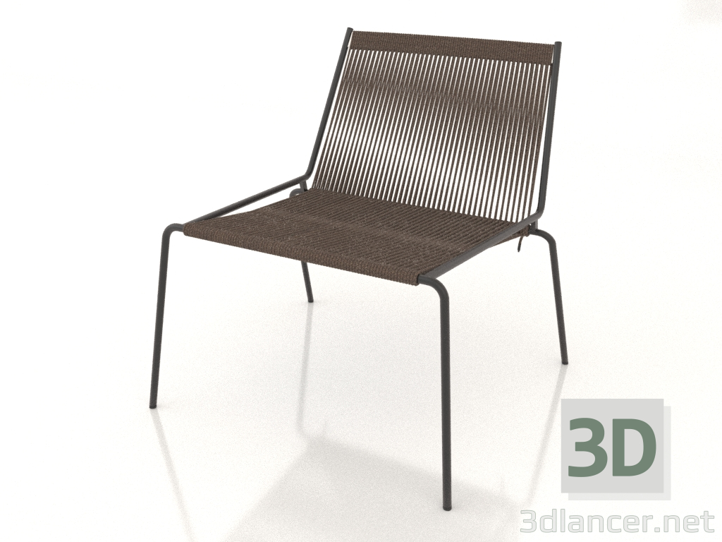 modèle 3D Chaise longue Noel (base noire, drisse Wool Flag gris foncé) - preview