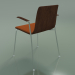3D Modell Stuhl 3935 (4 Metallbeine, Frontverkleidung, mit Armlehnen, Nussbaum) - Vorschau