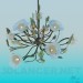 3D Modell Blumenstrauß Kronleuchter und Wand Klammern enthalten - Vorschau