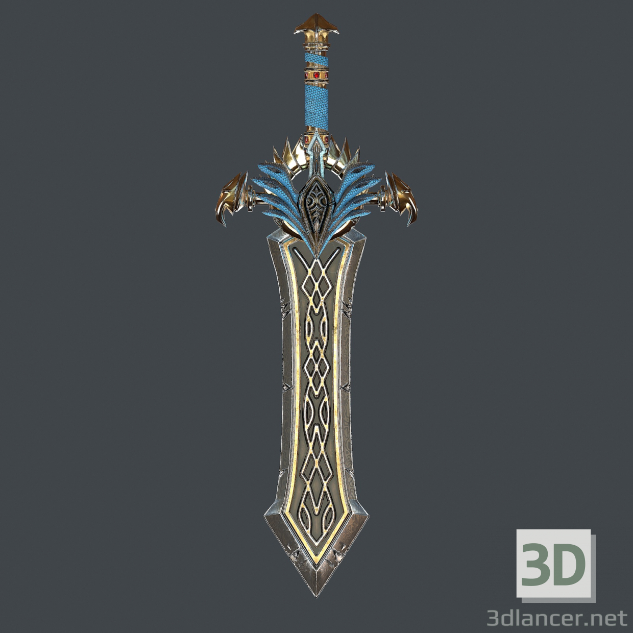 3d Фантастичний меч 25 з ножнами 3D-модель модель купити - зображення
