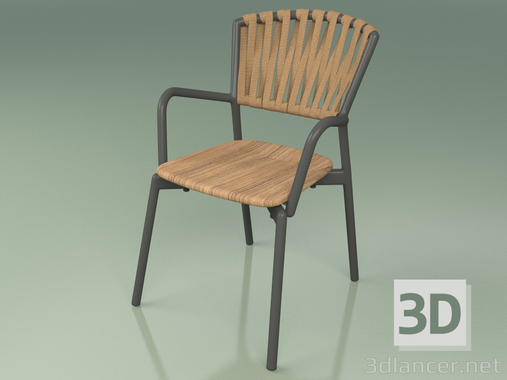 3D Modell Sessel 121 (Metal Smoke, Teak) - Vorschau
