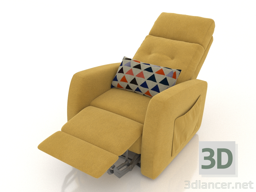 Modelo 3d Cadeira reclinável Vegas (amarela) - preview