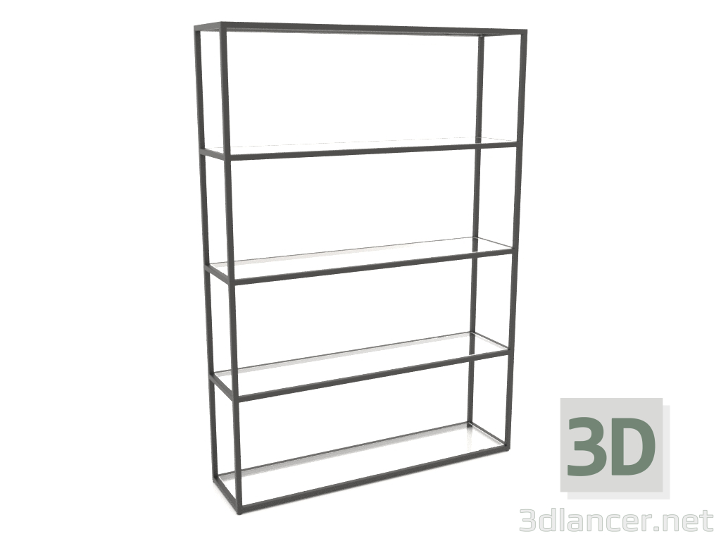 3D Modell Großes rechteckiges Regal (GLAS, 120x30x170, 5 Regale) - Vorschau